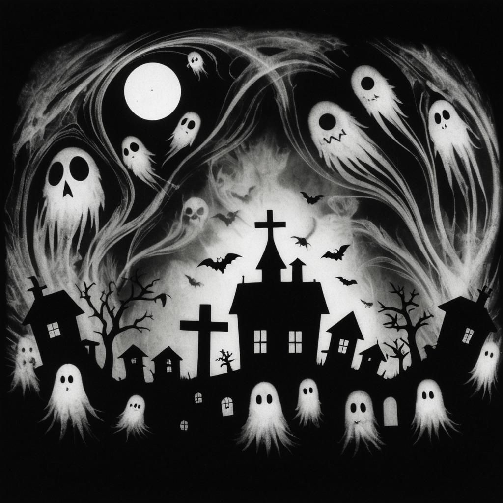 scary supernatural photogram, a primitive photography techni...