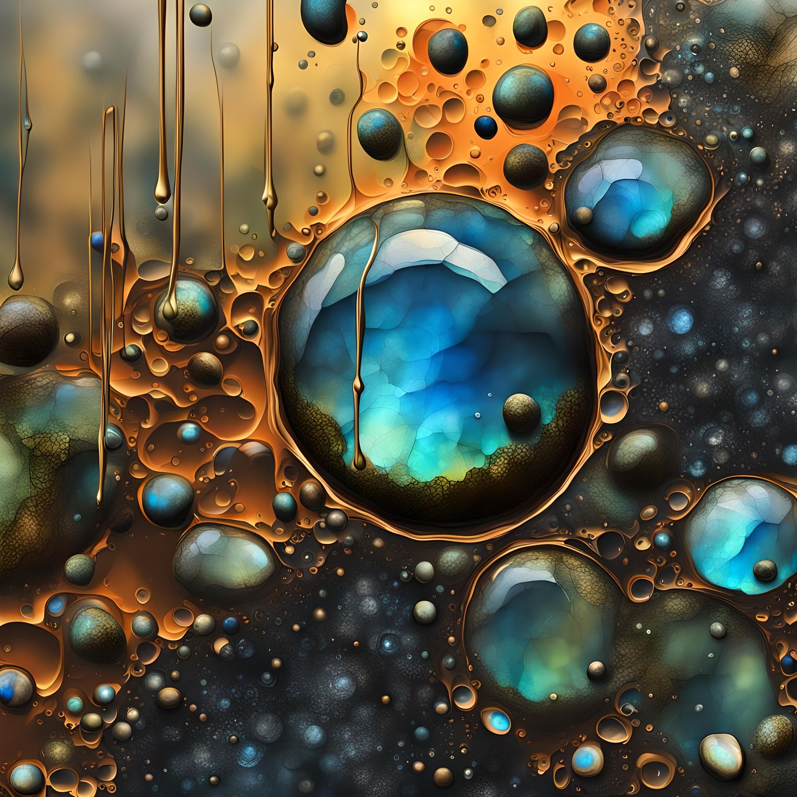 Abstract Land of Bubbles and Drips