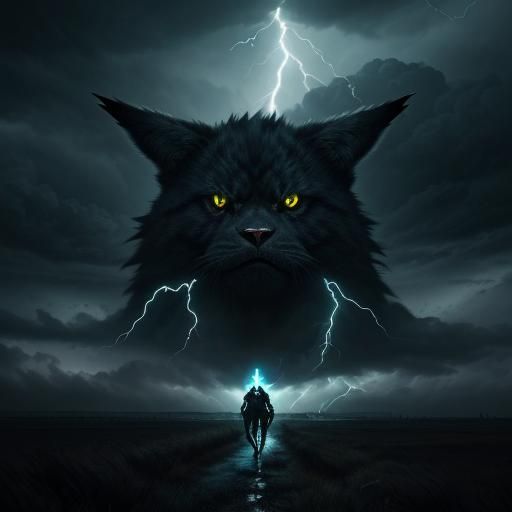 Creepy Feral Pikachu in Stormy Weather