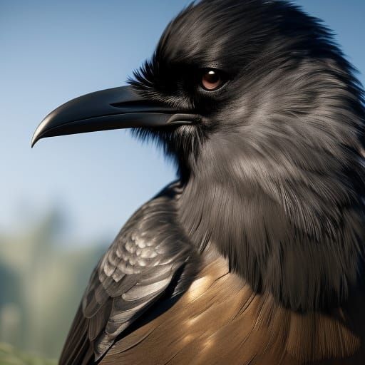 Detailed Raven Portrait in Dynamic Lighting