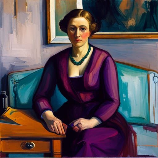 Woman in Purple: An Impressionistic Portrait