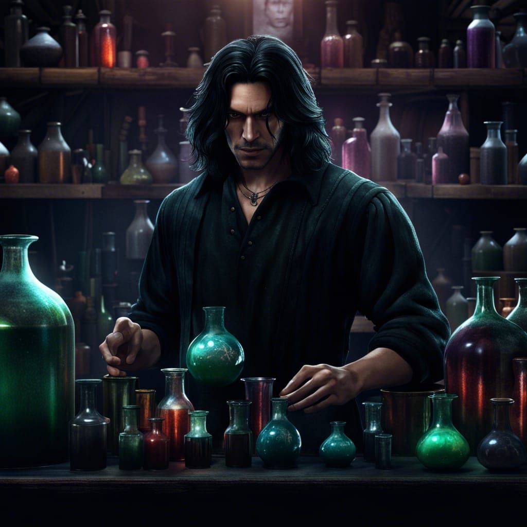 Potions Master in a Detailed Matte Painting
