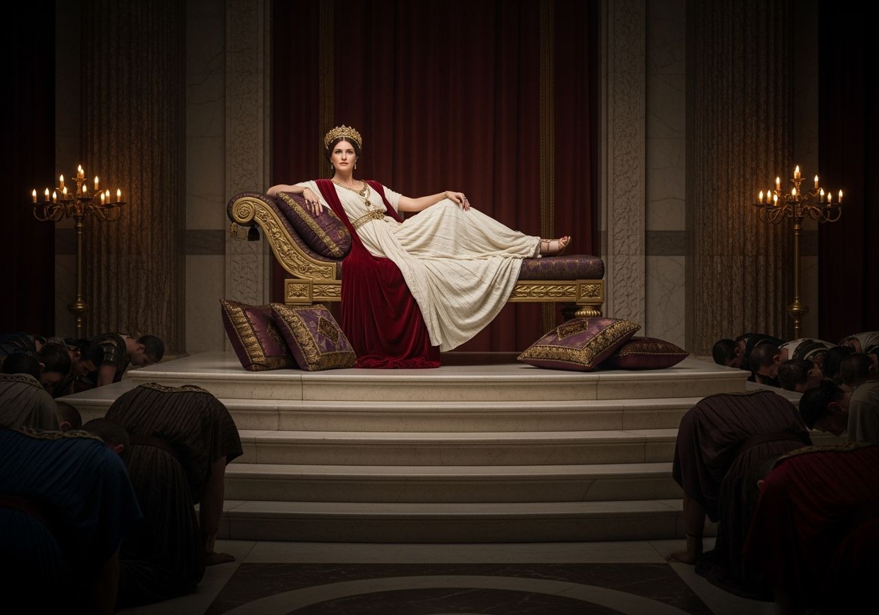 Majestic Roman Empress in Imperial Palace Portrait