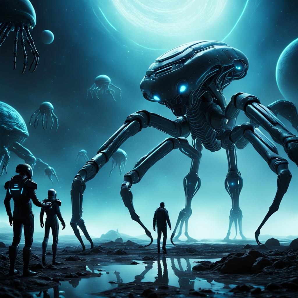 Sci-Fi Ambassador Meets Alien in Neon-Lit Future