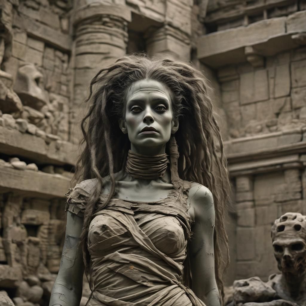 Bride of Frankenstein Mummy in Egyptian Tomb