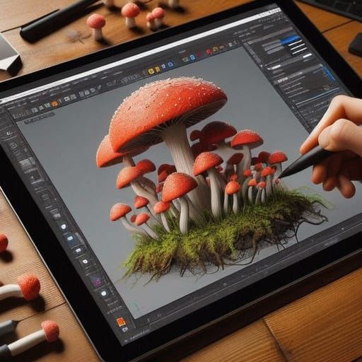 Digital Mushroom Model in 3D
