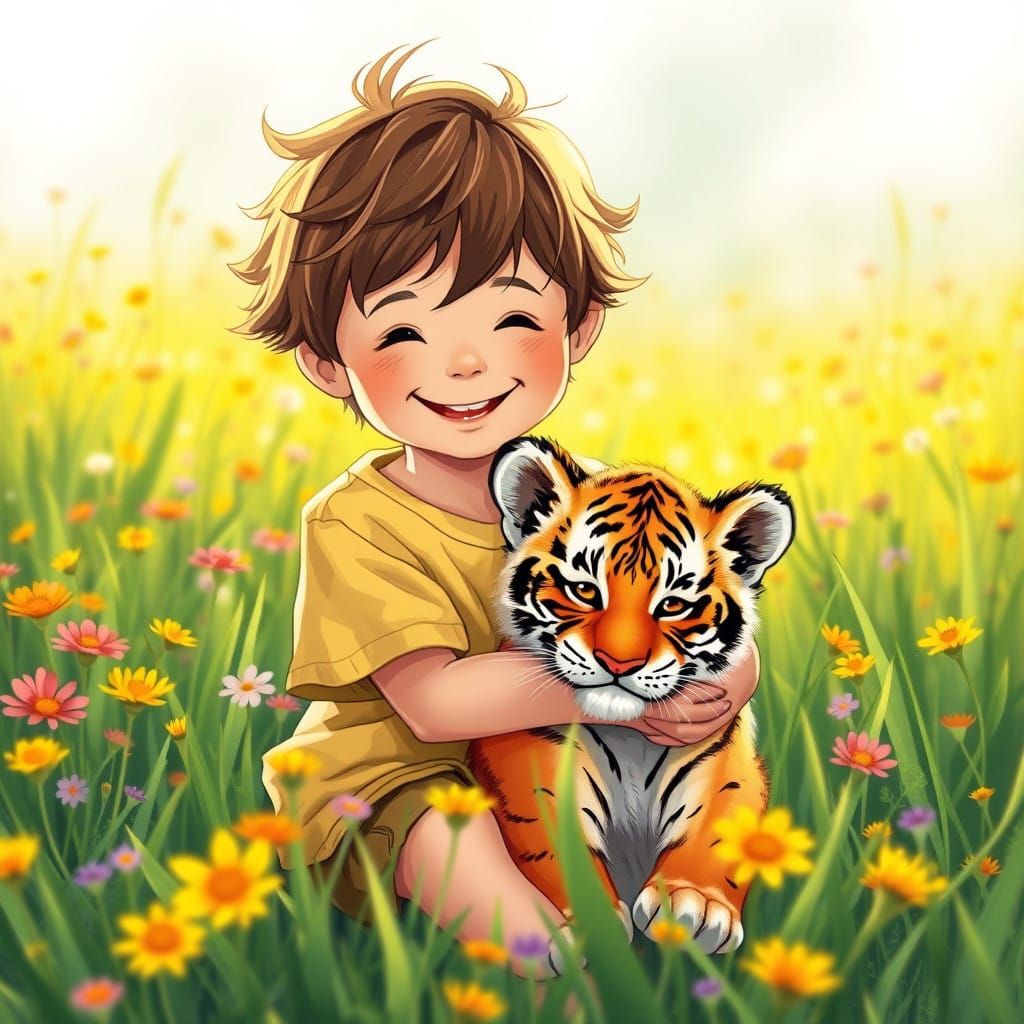 Joyful Moment of Unconditional Love Between a Child and a Ti...