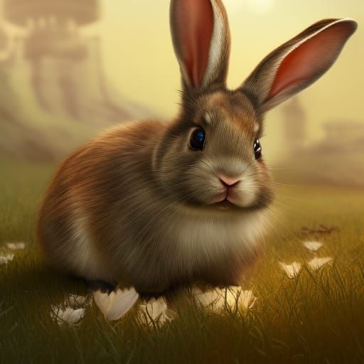 Cute Bunny in Detailed Fantasy Art