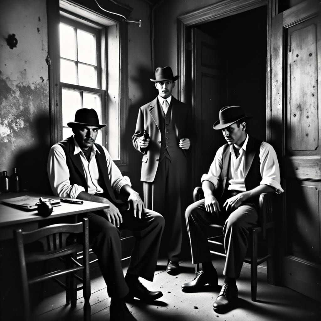 1930s Gangsters in Tenement Apartment