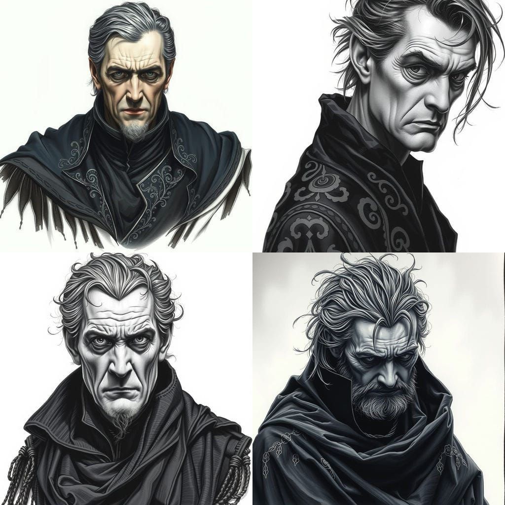 Elegant Sorcerer King in Dark Robe
