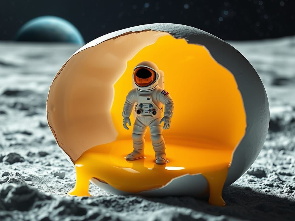 Egg on the moon