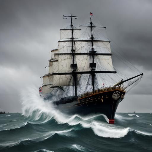 USS Constitution Sails Through Stormy Seas
