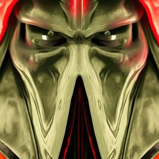 Surreal Sith Lord Portrait in Emerald and Black