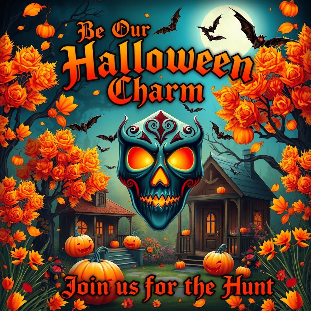 Charming Halloween Graphic Design with Autumnal Elements