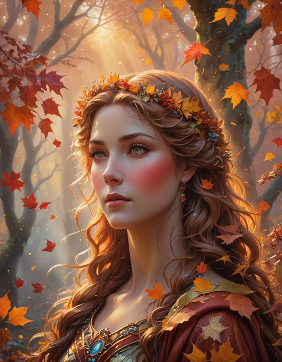 Autumn Goddess in Ethereal Fantasy Style