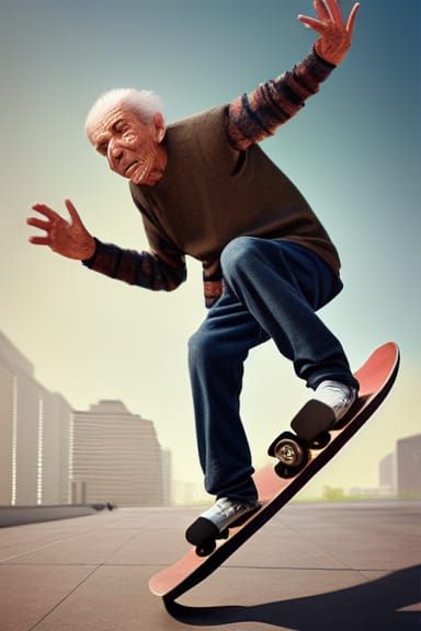 Great Grandpa Shredding It