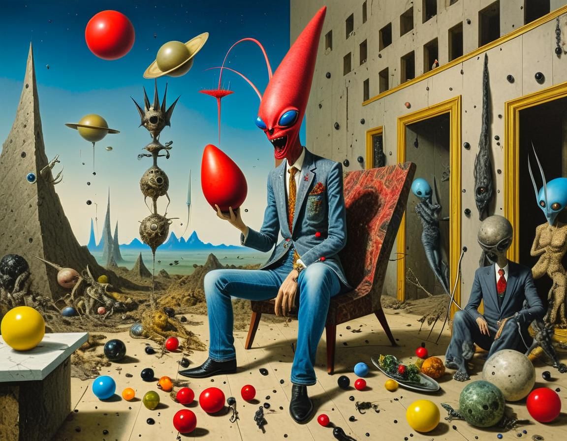 Exotic Aliens Fine Dining in Surreal Restaurant