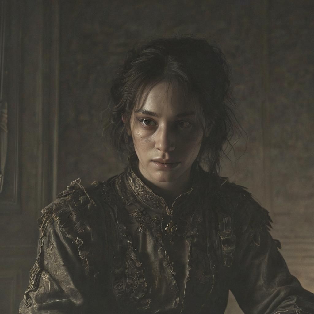 Dark Fantasy Woman in Eerie Light