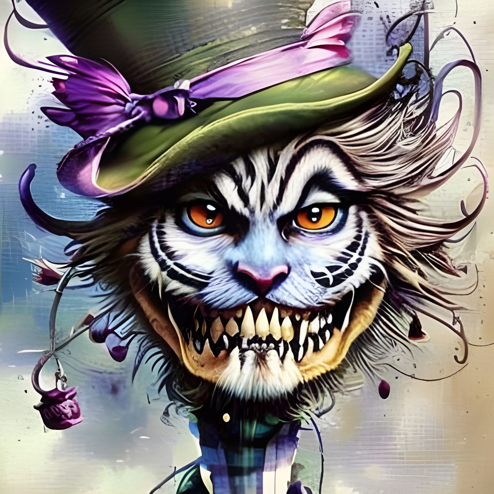 Mad Hatter and Cheshire Cat Caricature