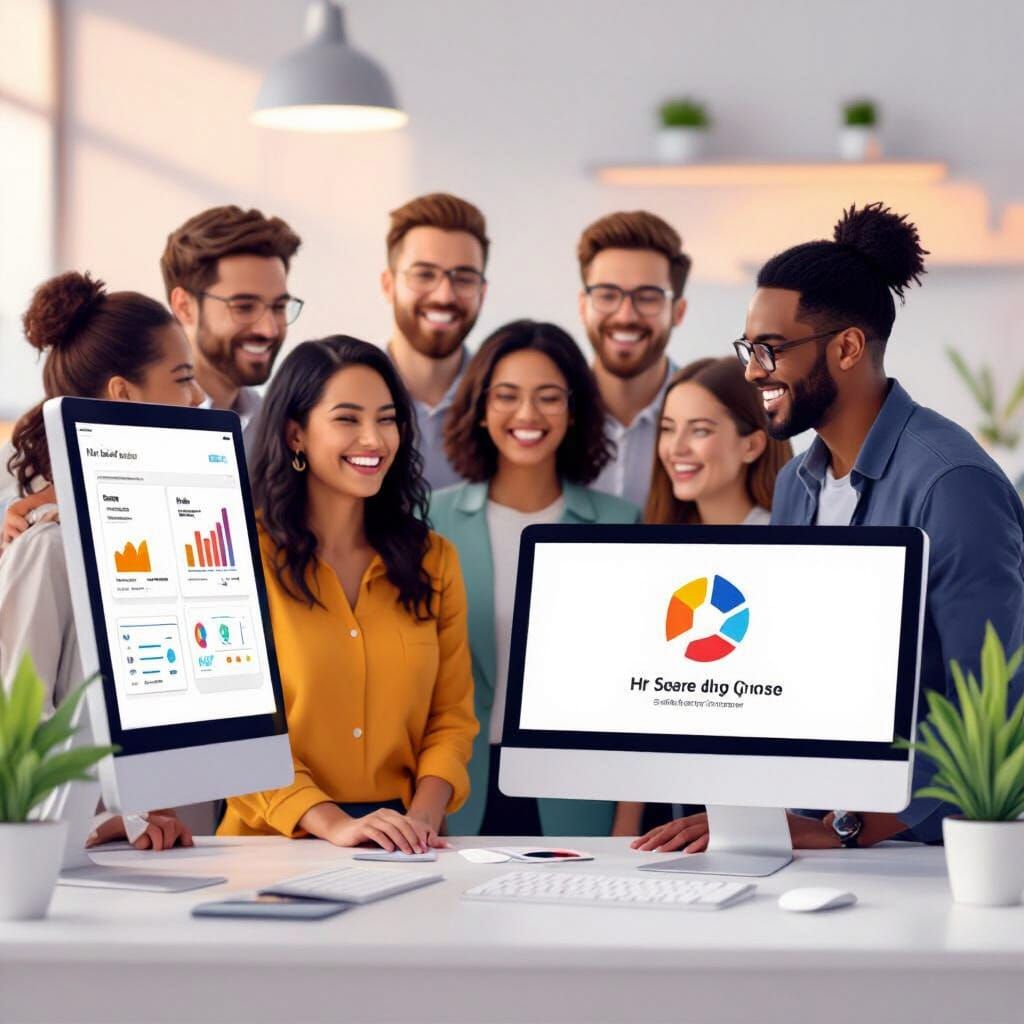 Happy Employees and Relieved HR with Modern App Logo