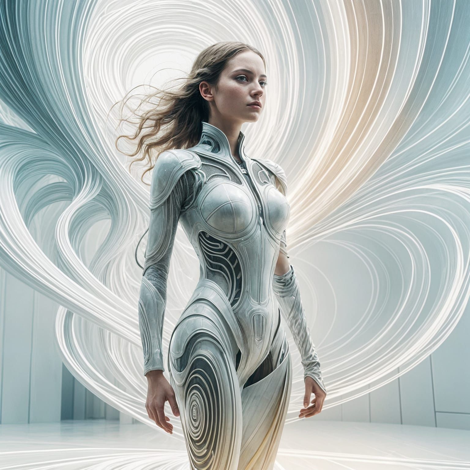 Conceptual Techno Art Illustration of Woman