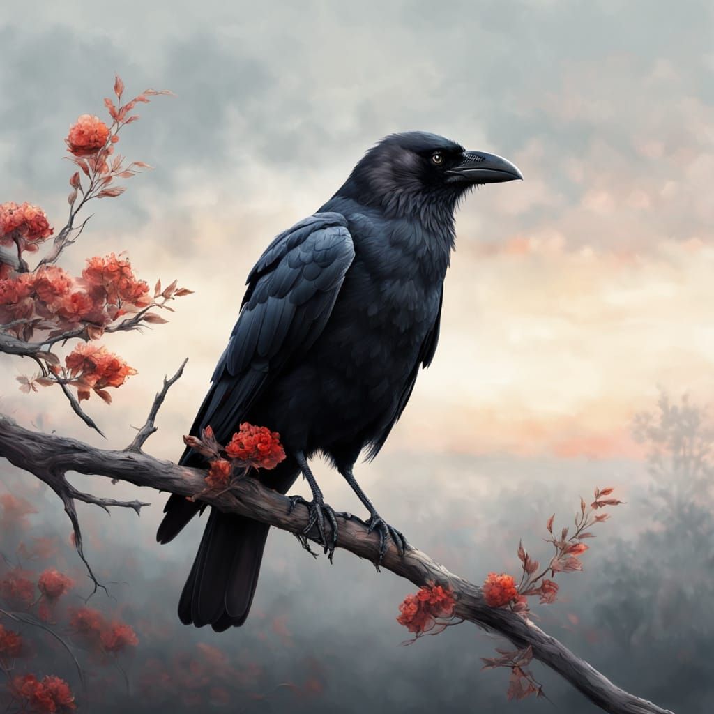 Surreal Wildlife Masterpiece with a Majestic Crow