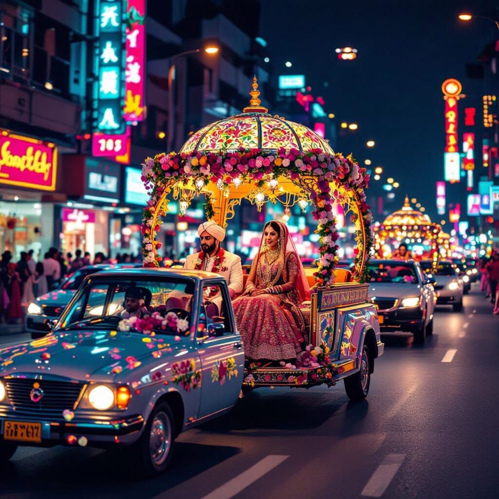 Pakistani Wedding Barat in Futuristic Style