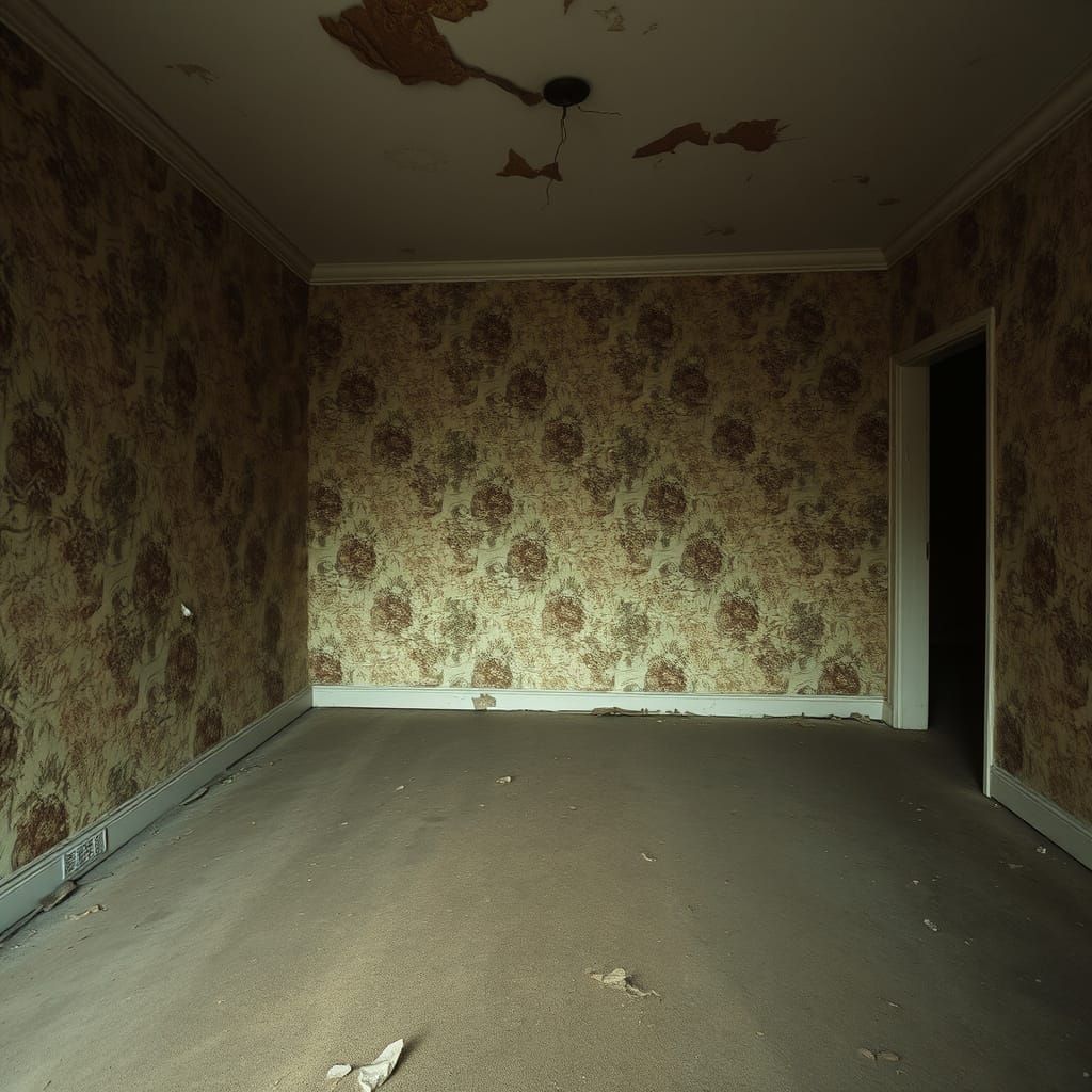 Abandoned Room in a Dilapidated Mansion