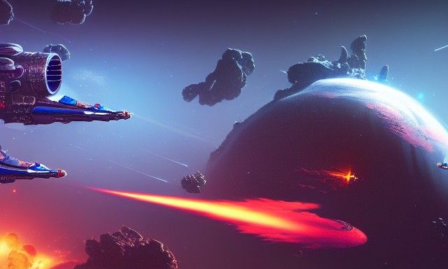 Epic Space Battle Concept Art in 8K