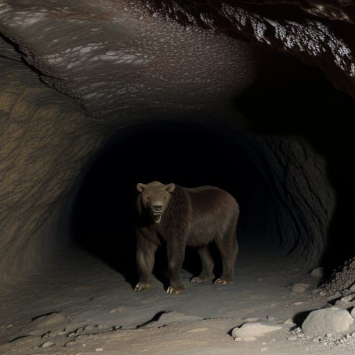 Majestic Cave Bear Roaming Ancient Landscape