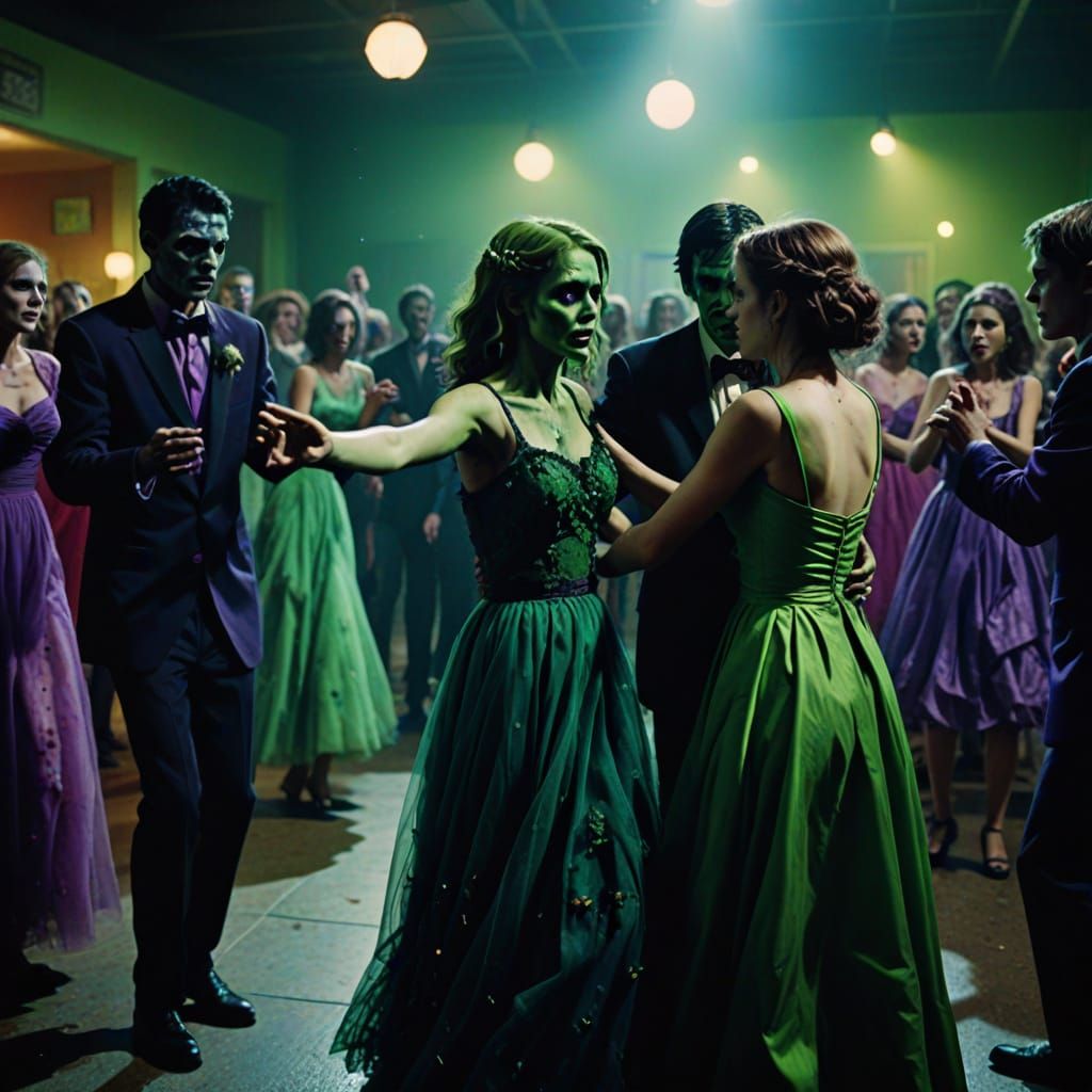 Zombies and Humans Dance at Eerie Prom