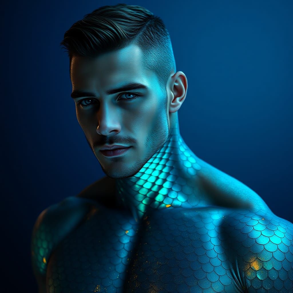 Iridescent Fish Scale Bodypaint: Aquatic Bioluminescence