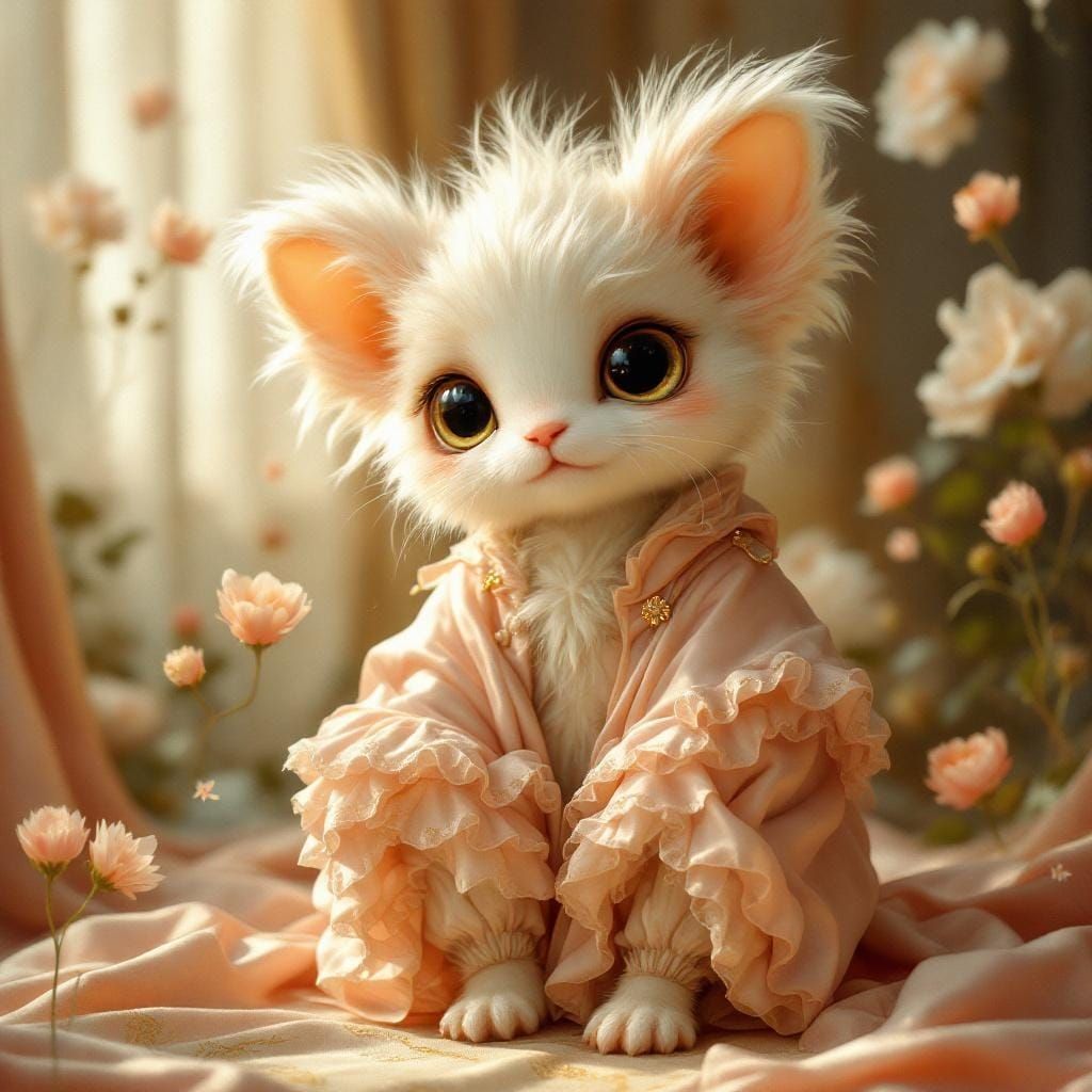 Elegant Ballroom Portrait of Adorable Fantasy Creature