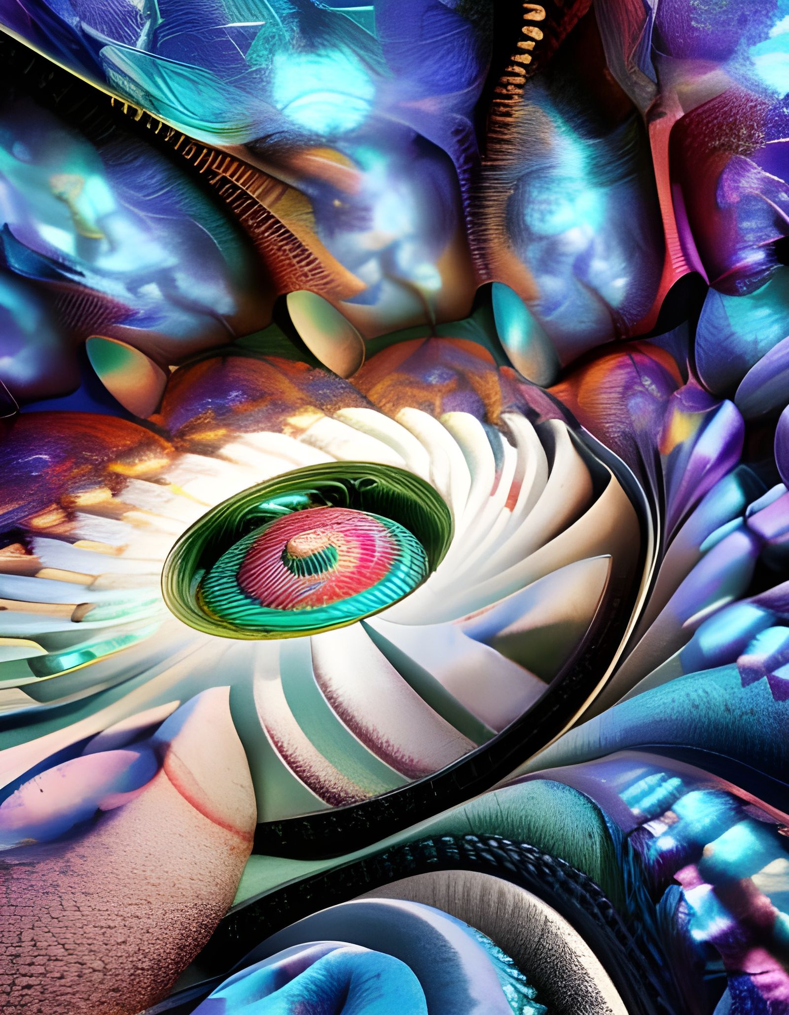 Geometric Abstract Art in Polychromatic Cycles