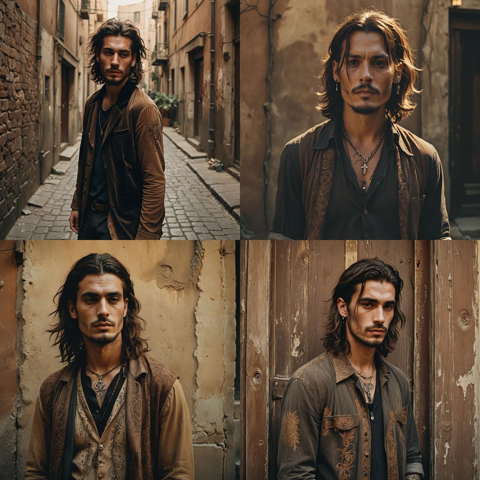Boho Style Portrait of Young Man with Tattoo