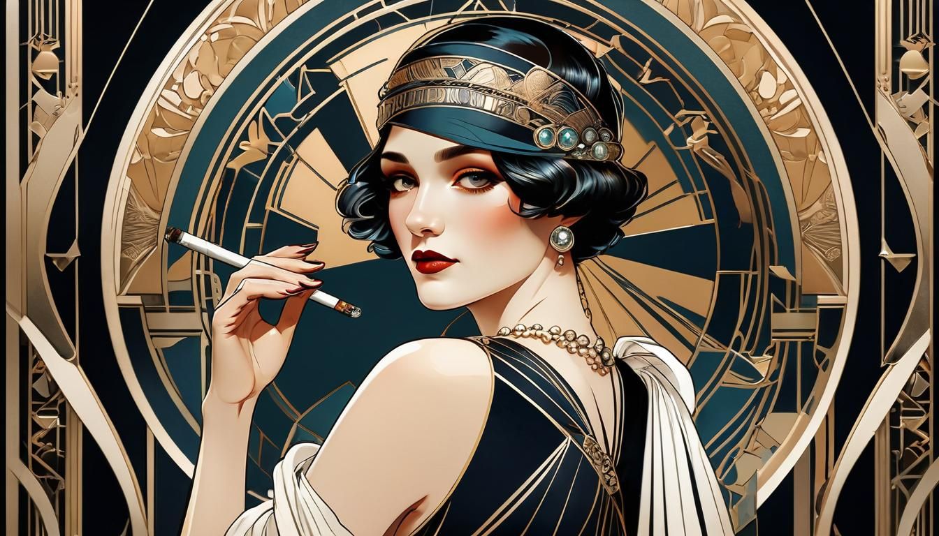 1920 Flapper with cigarette holder