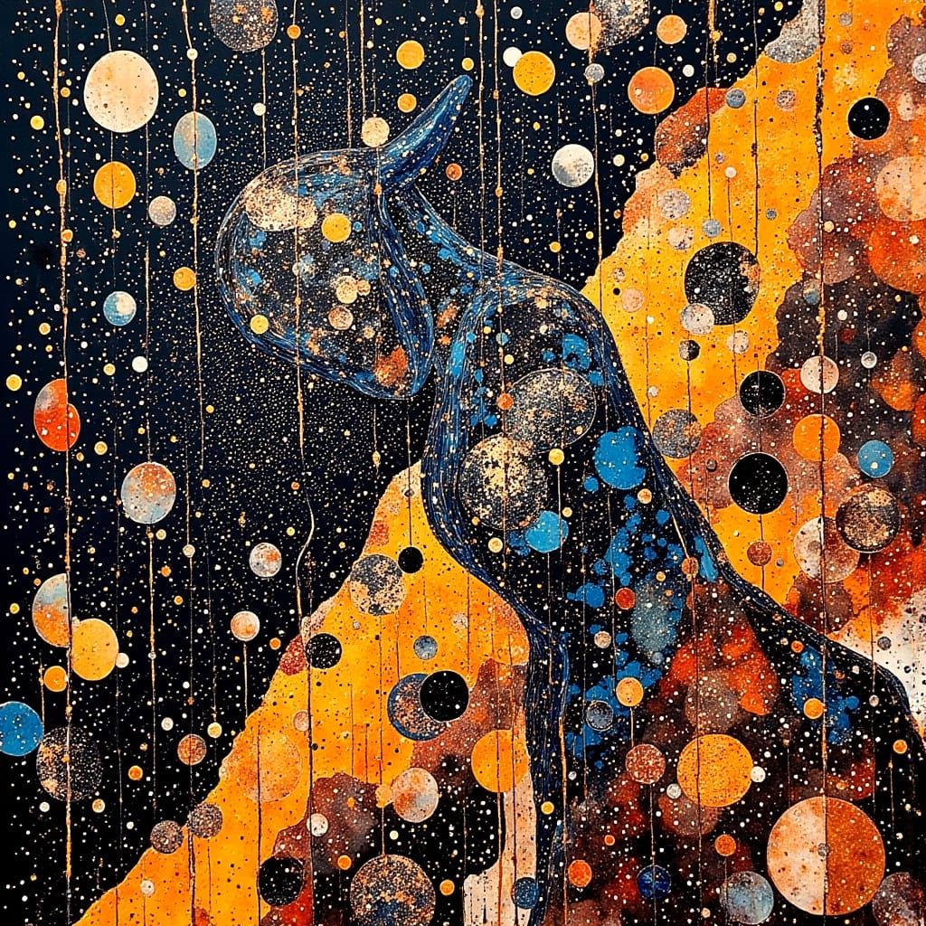 Vibrant Abstract Artwork of Lines and Dots