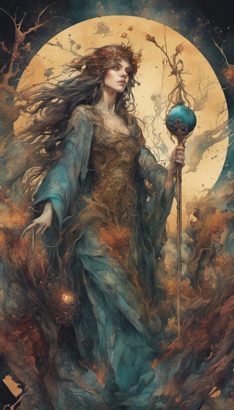 Strength Tarot Card in Carne Griffiths Style