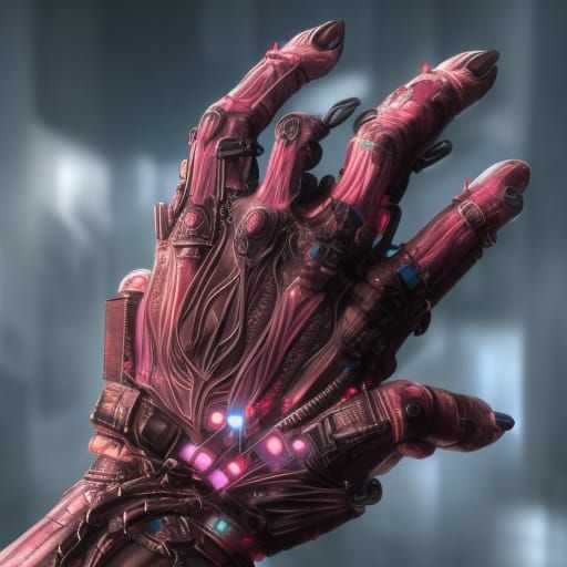 Cyberpunk Prosthetic Hand in Detailed Matte Painting
