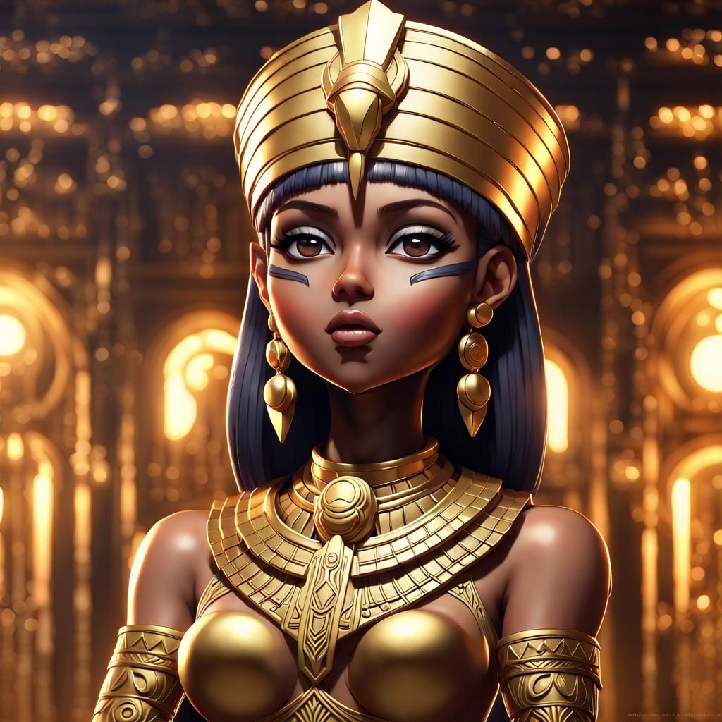 Egyptian queen Chibi in gold
