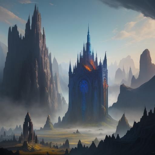 Detailed Matte Painting of a Human Elf