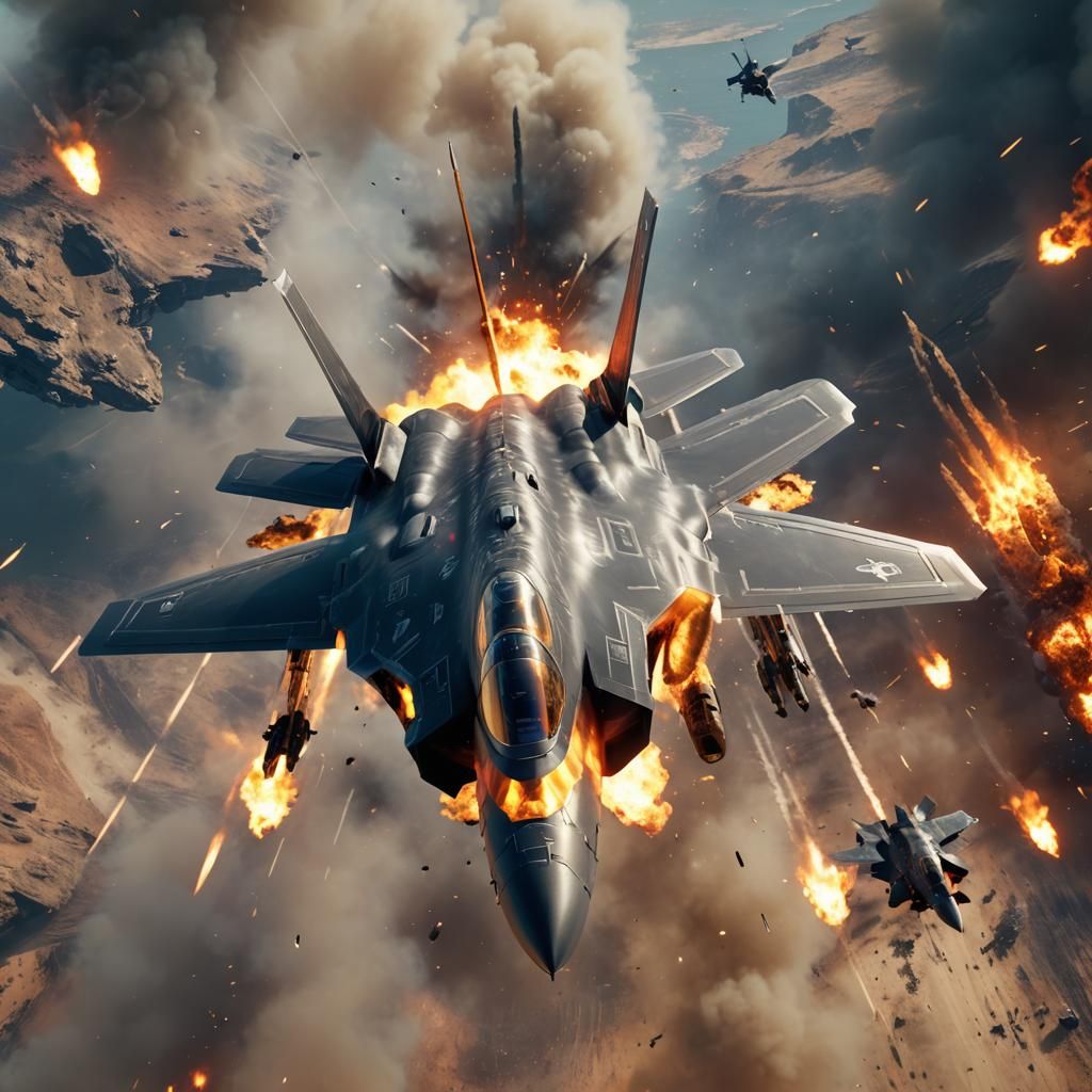 F-35 in Combat: Flaming Wing, Approaching Missiles