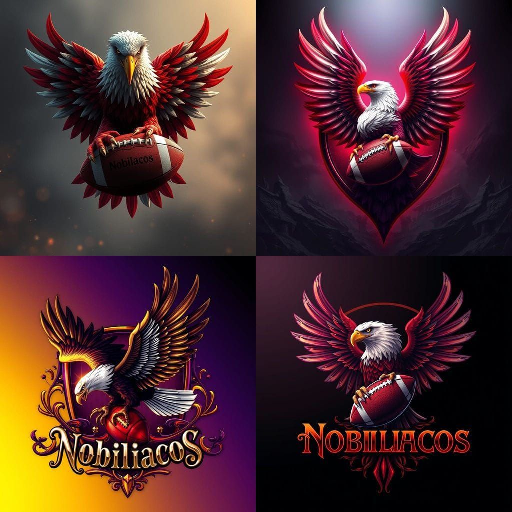 Eagle of Nobiliacos: A Dark Fantasy Bloodbowl Logo in Red an...