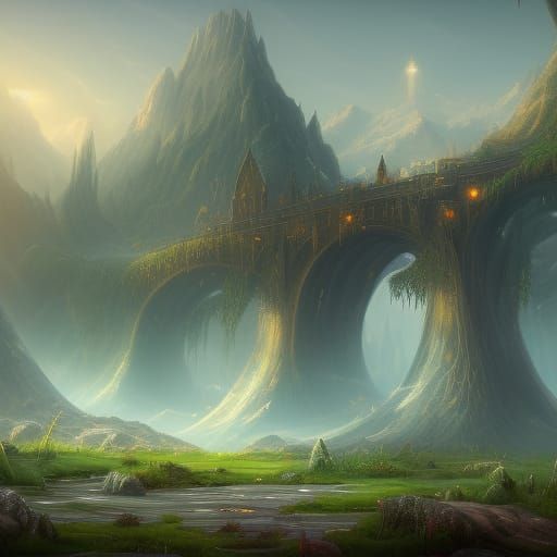 Fantastical Field in Detailed Matte Painting