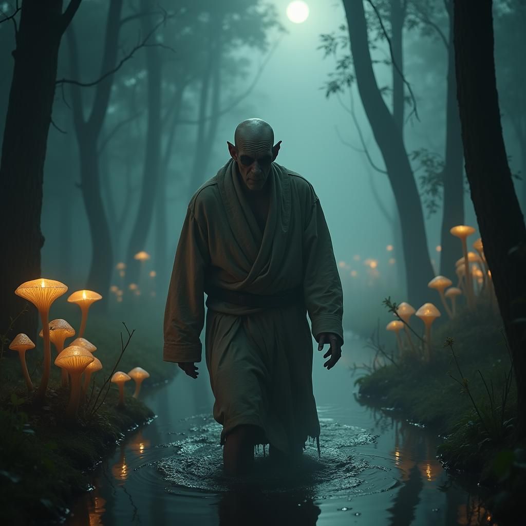 Gaunt Man in Bayou: Cinematic Concept Art