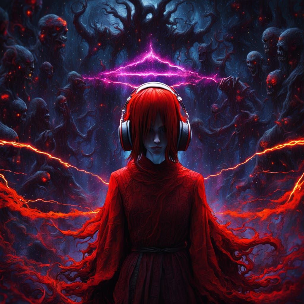 Eldritch Anime Girl with Cosmic Vortex