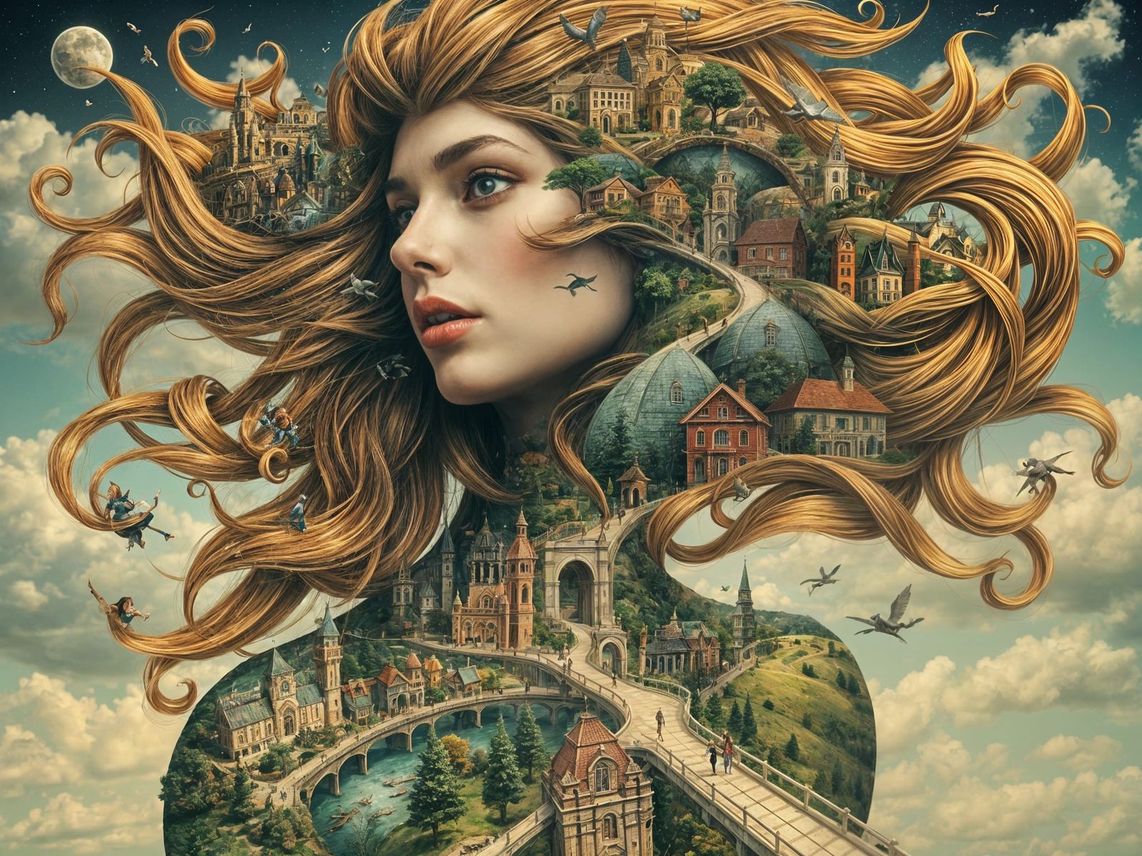 Dreamscapes Within Her: A Surreal Woman's Inner World