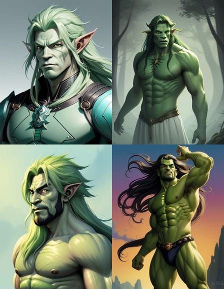 Surreal Orc Hero in Cyberpunk Style