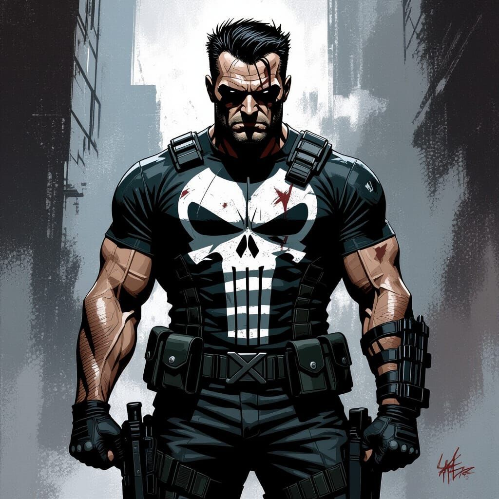 Charlie Kirk as The Punisher in Gritty Urban Style