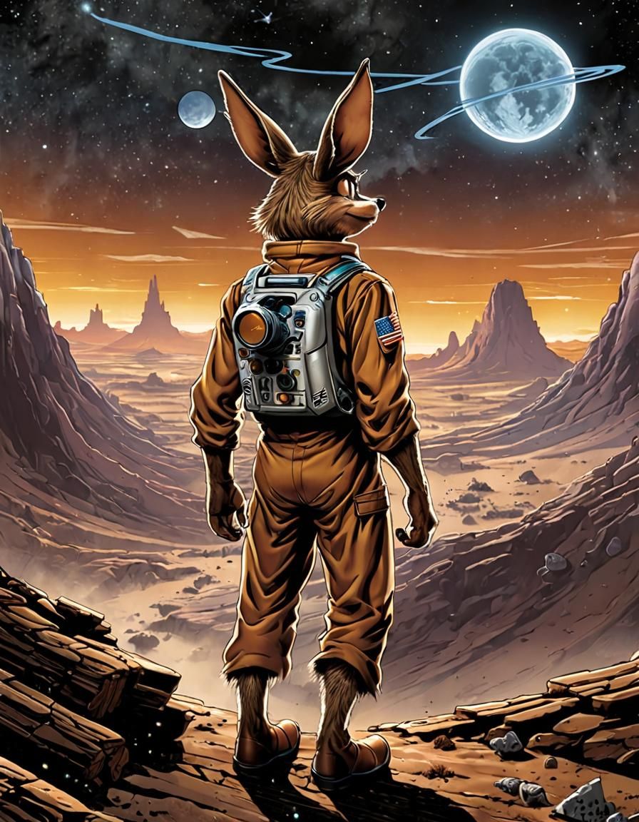 Wile E. Coyote in Spacesuit, Comic Book Art